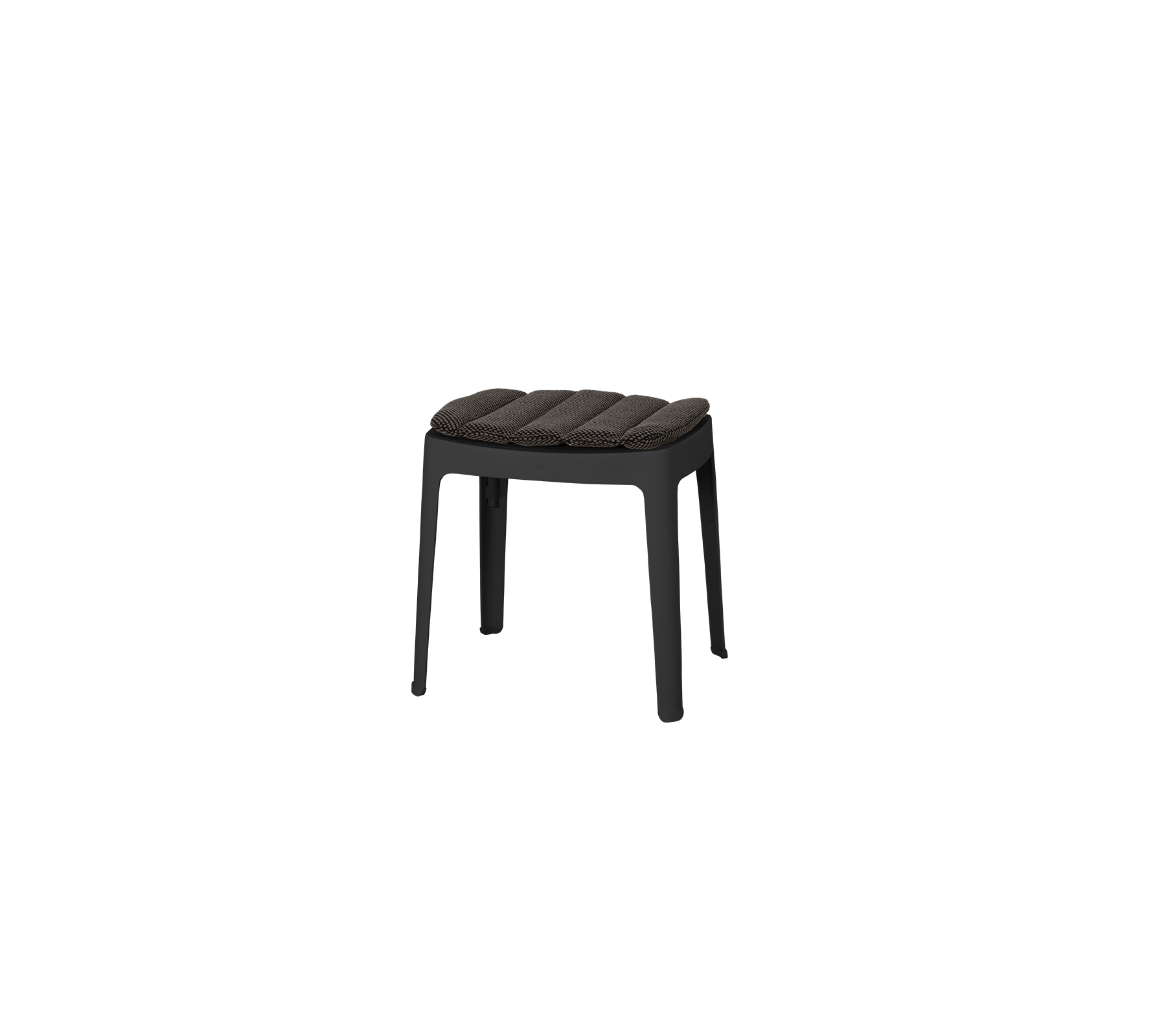 A sleek, minimalist stool with a padded seat and sturdy legs, perfect for versatile seating options in various settings.