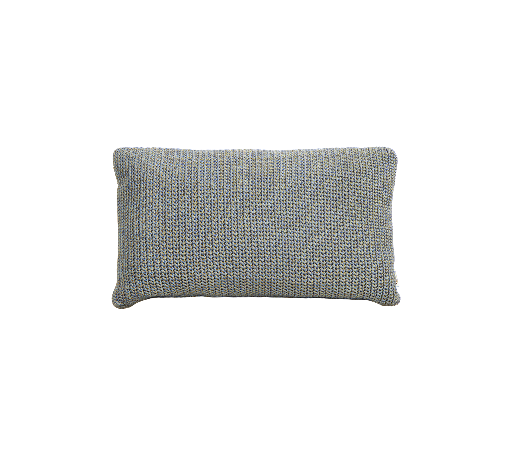 Rectangular cushion in a soft, textured fabric, featuring a light gray color that adds a cozy touch to any space.