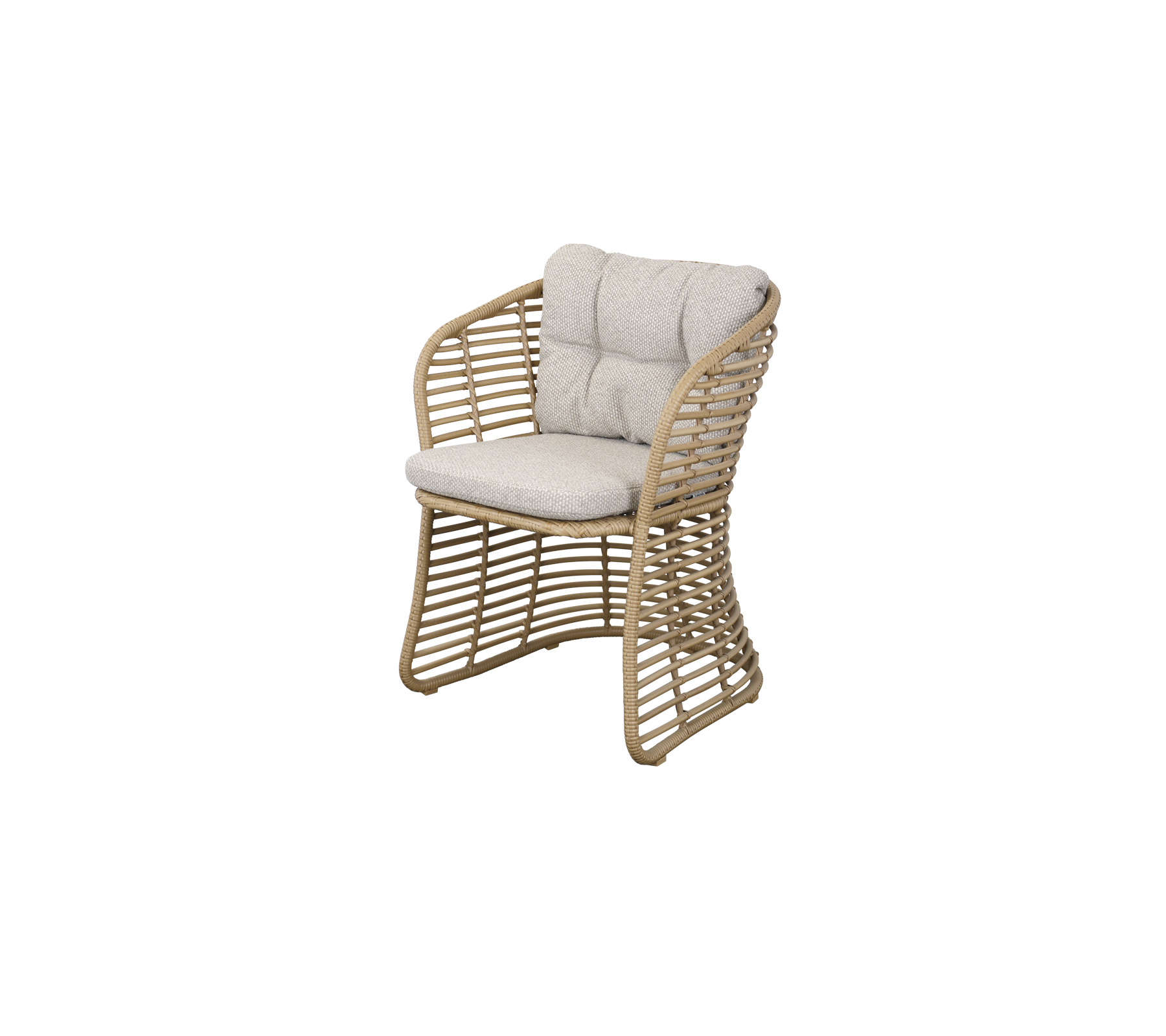 Stylish woven chair featuring a cozy padded seat and backrest, ideal for adding a touch of comfort to any space.