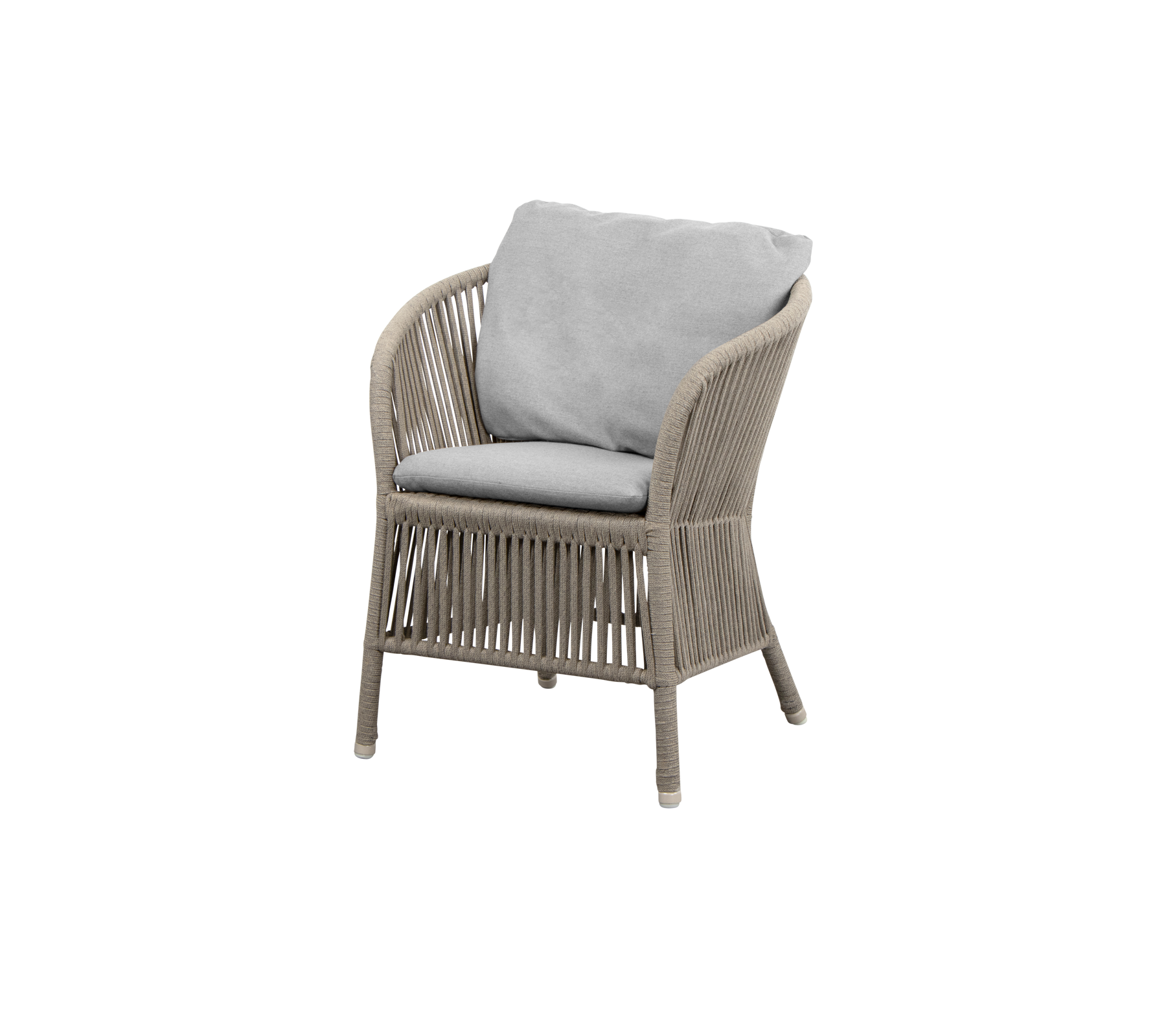 A stylish chair featuring a woven design with a comfortable gray cushion for relaxation and chic decor.