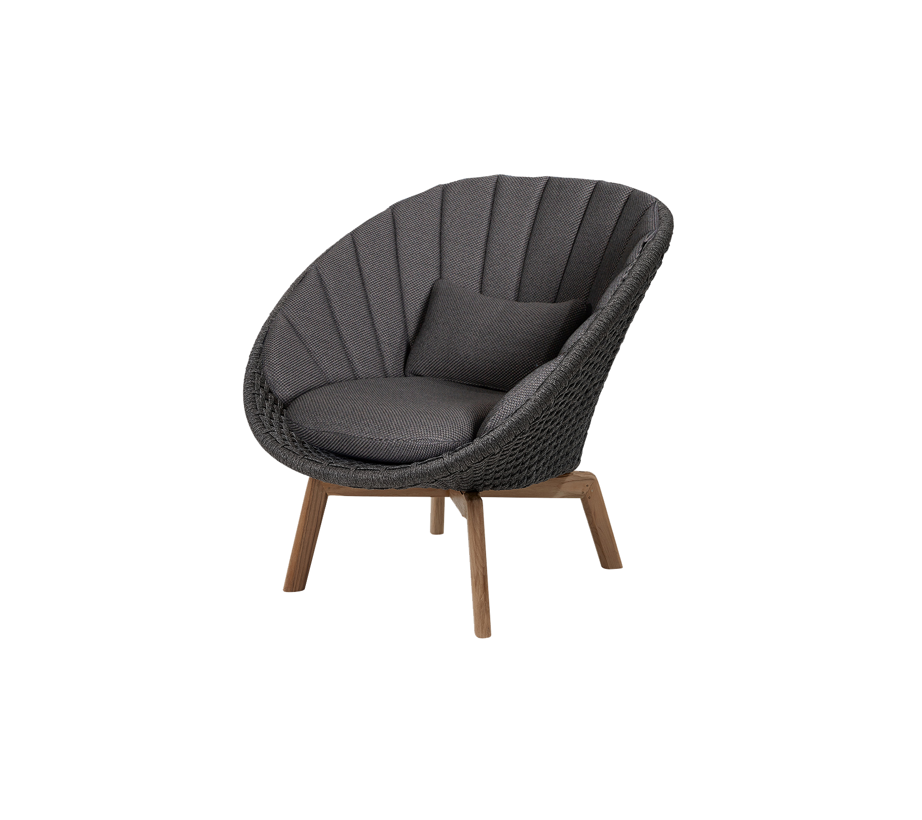 Stylish circular chair with plush cushioning and sleek wooden legs, featuring a textured upholstery for comfort and elegance.