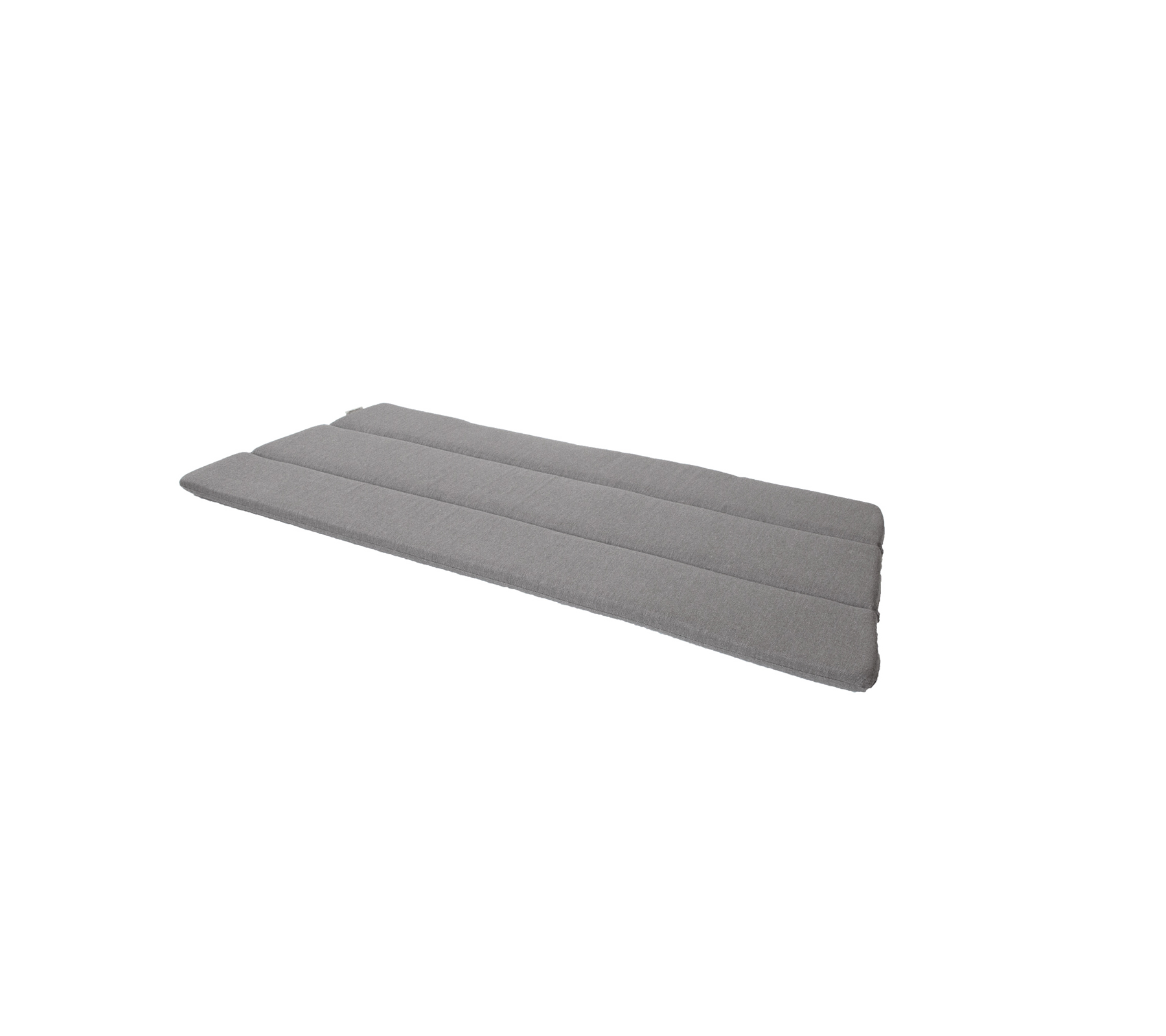 Gray padded mat featuring a sleek, minimalist design with three horizontal sections. Ideal for comfort and support.