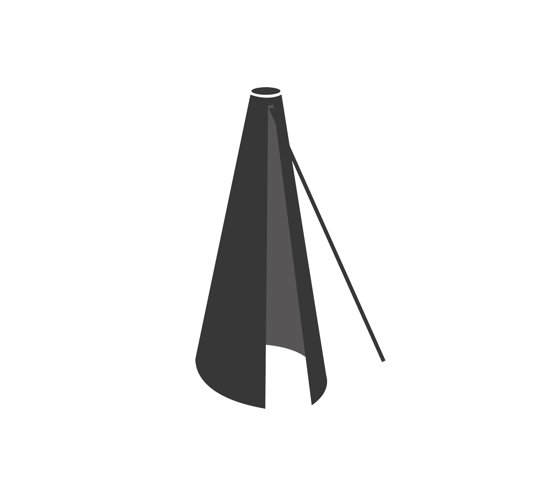 A sleek black megaphone with a conical shape and a side handle for easy grip and use.