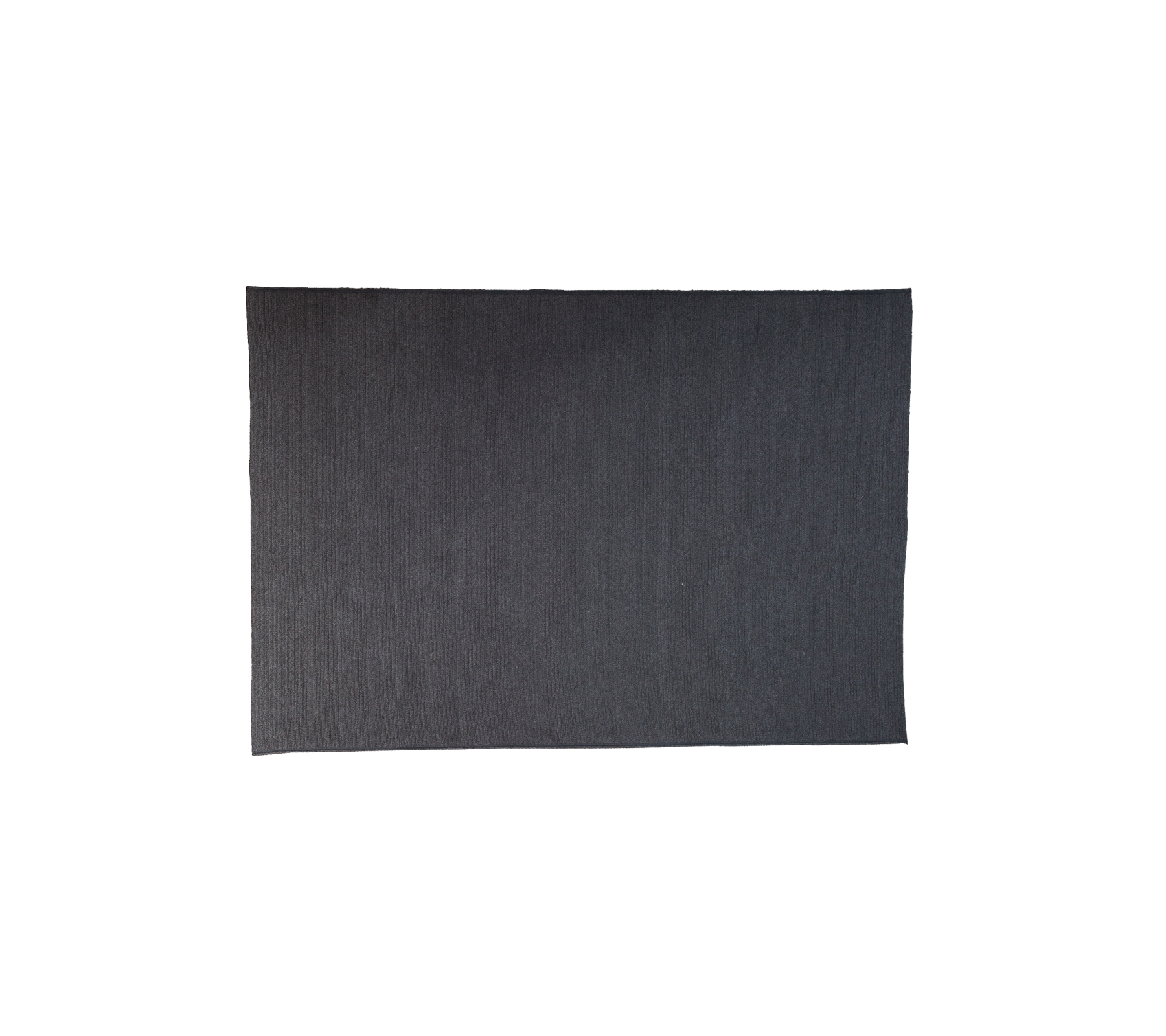 Dark grey rectangular Cane-line Soft Rope rug with a swirl pattern, adding warmth and style to any space.