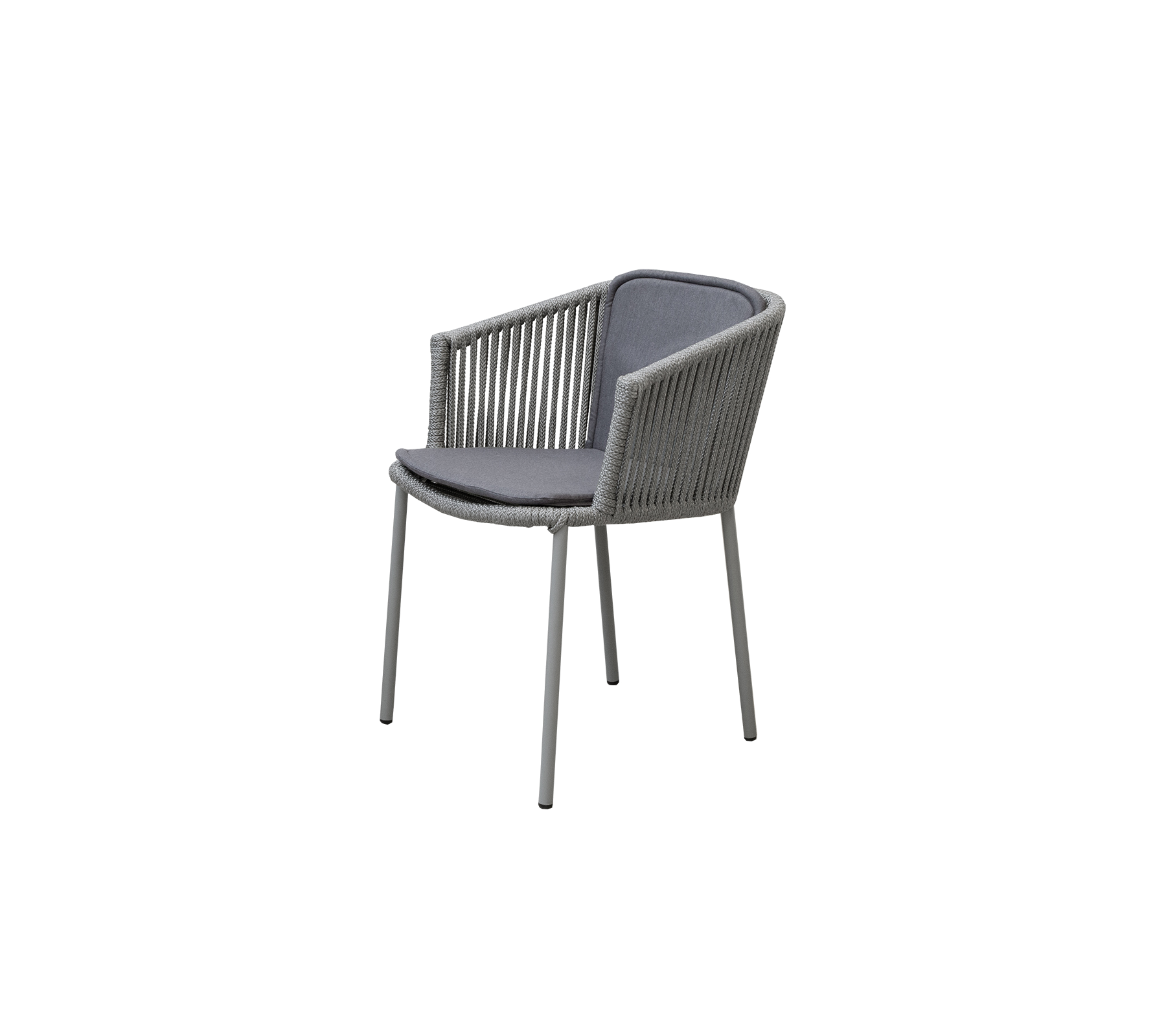 Stylish chair with a modern design featuring woven detailing and a comfortable padded seat in a neutral color.