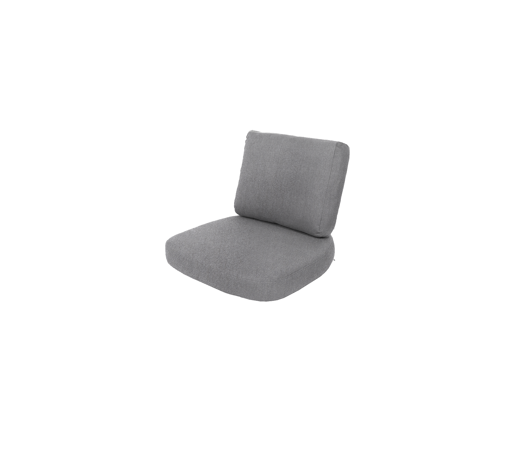 Gray cushioned chair with a simple design, featuring a comfortable backrest and seat for relaxation.