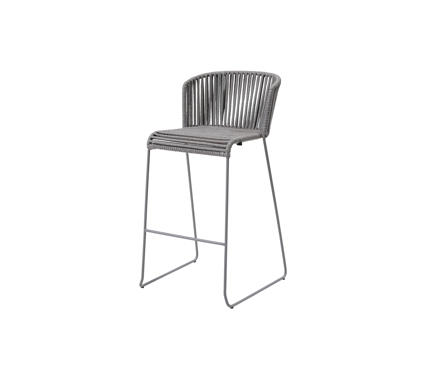 A stylish, elevated chair with a sleek metal frame and a modern woven seat design in a neutral tone, ideal for contemporary spaces.