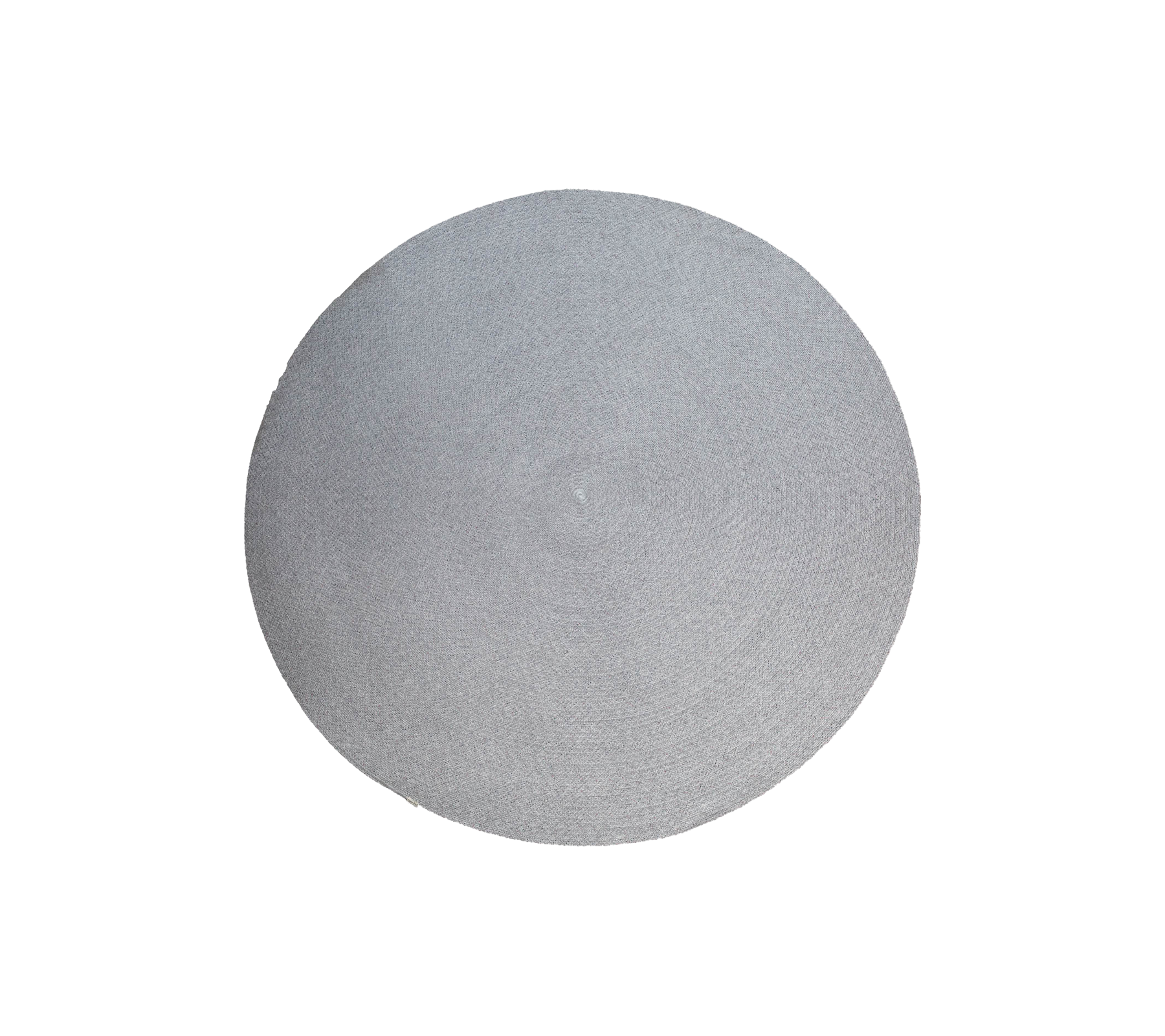 Dot outdoor rug, 200 cm diameter, multi-coloured with a swirl pattern, made from Cane-line Soft Rope. Simple and elegant flat weave design.