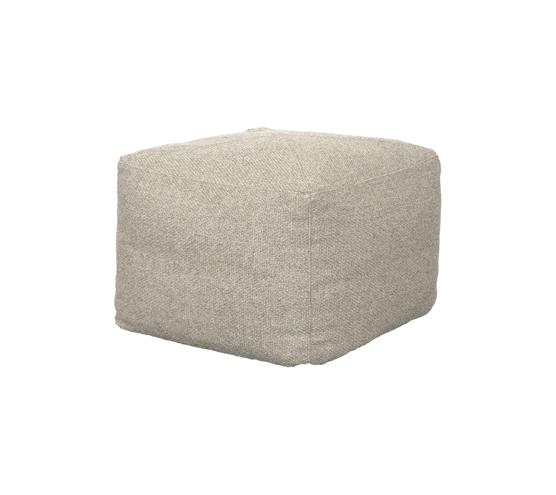 Soft, square pouf in a neutral tone, perfect for seating or as a decorative accent in any setting.