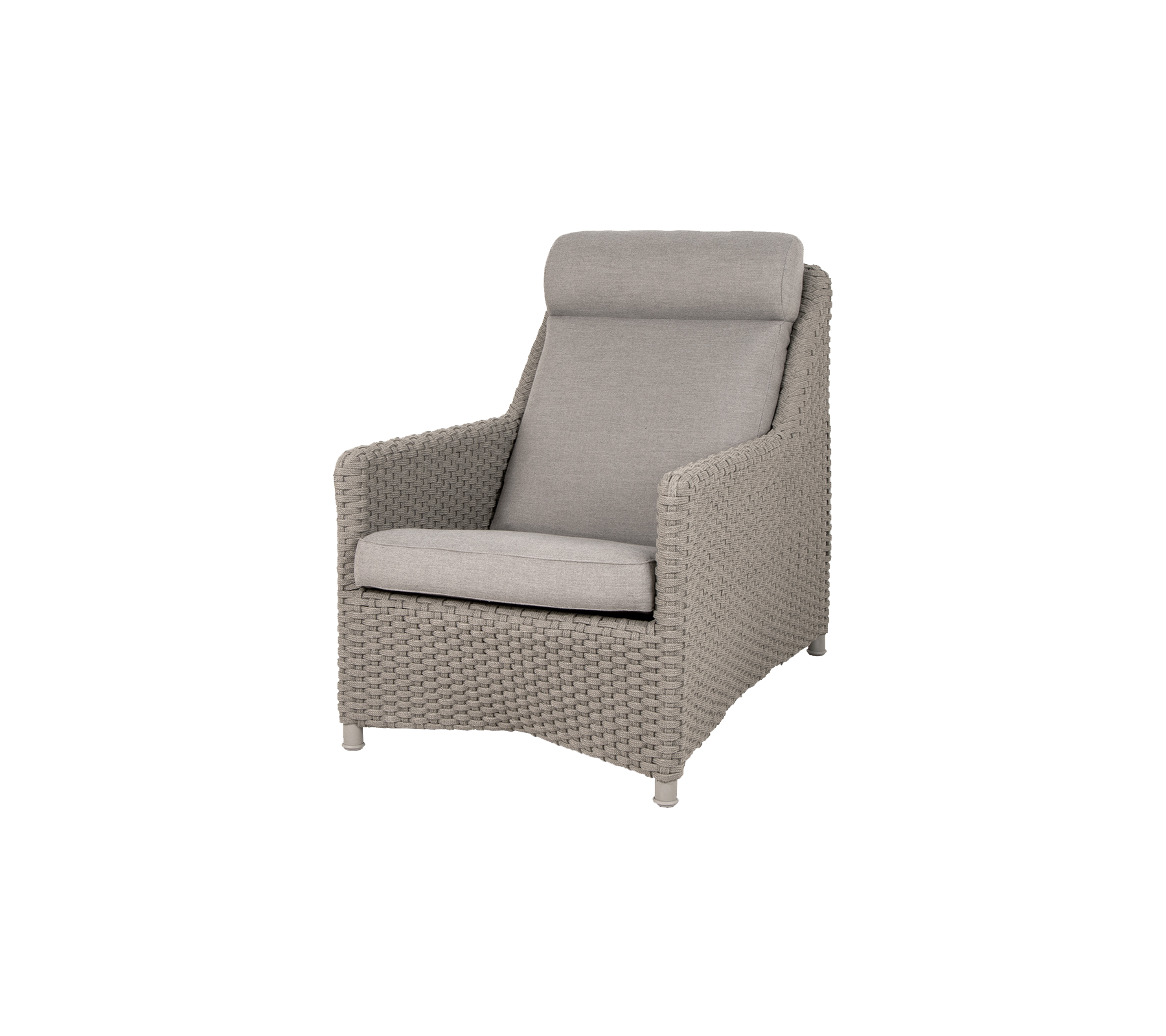 Stylish wicker chair with a comfortable padded backrest and seat, designed for relaxation and modern decor. Perfect for lounging and leisure.