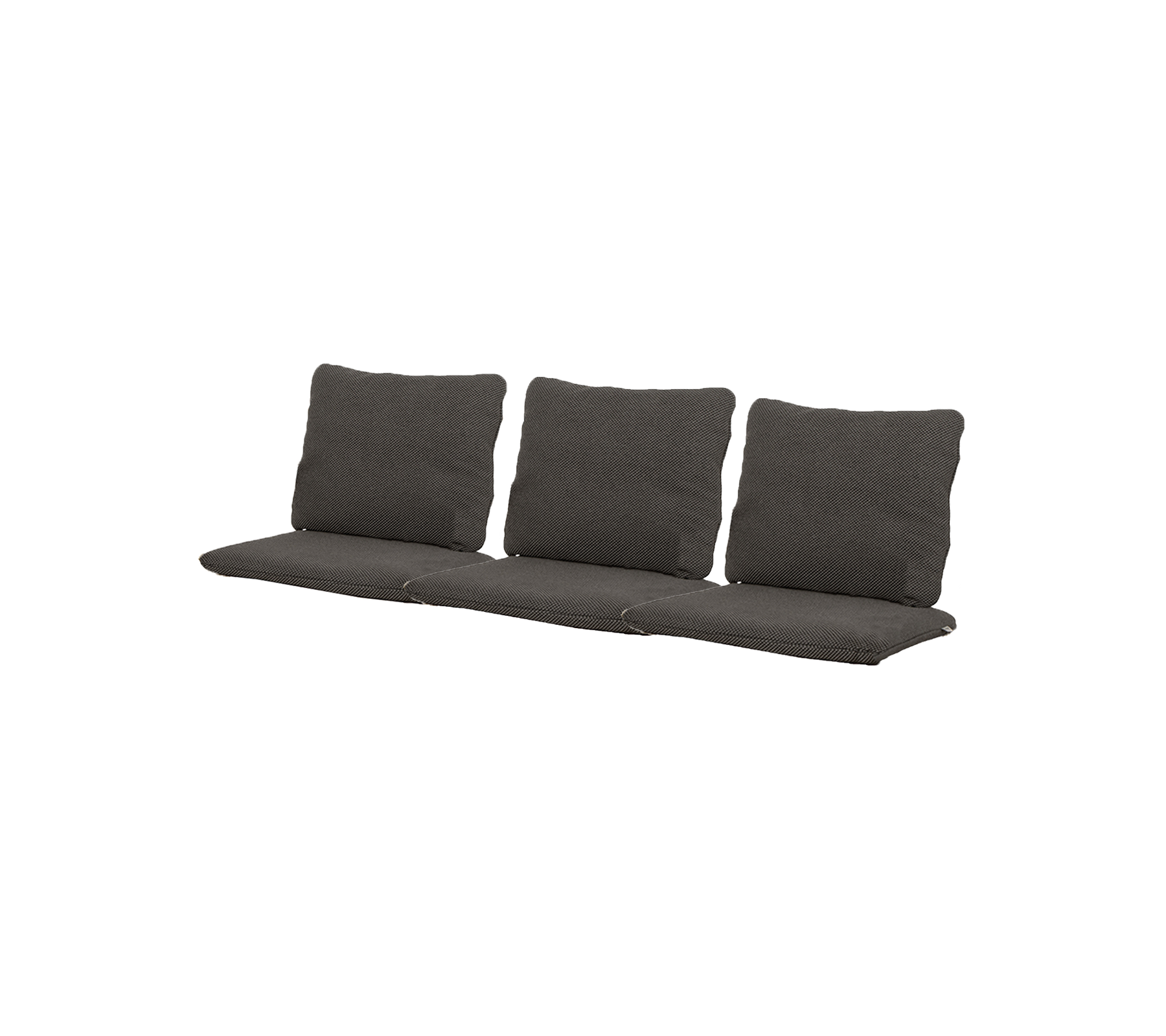 Comfortable three-person cushion in a sleek design, featuring multiple soft backing cushions for enhanced support and style.