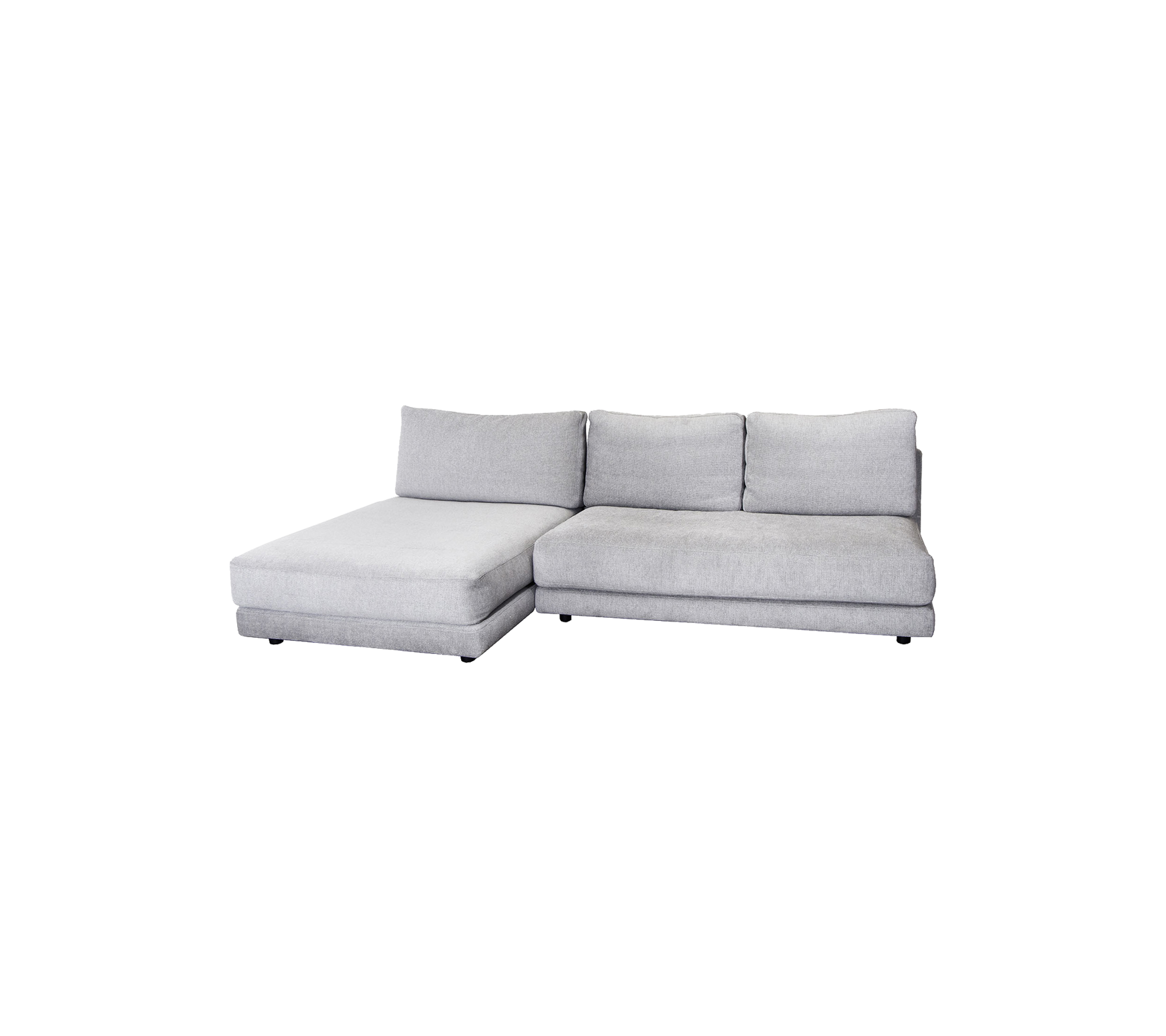 A modern gray sectional sofa featuring a comfortable chaise lounge and plush cushions, perfect for any living space.