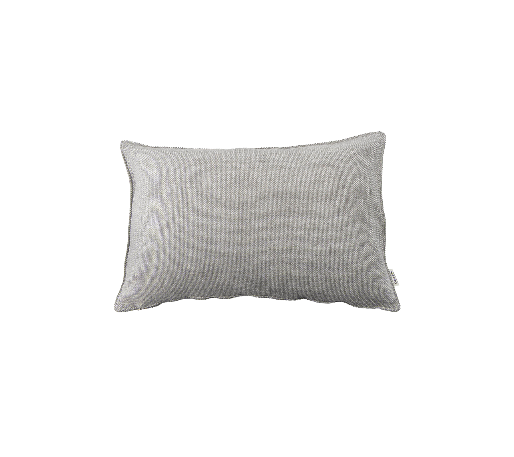 Gray rectangular cushion with a textured fabric surface, designed for decorative or comfort use.