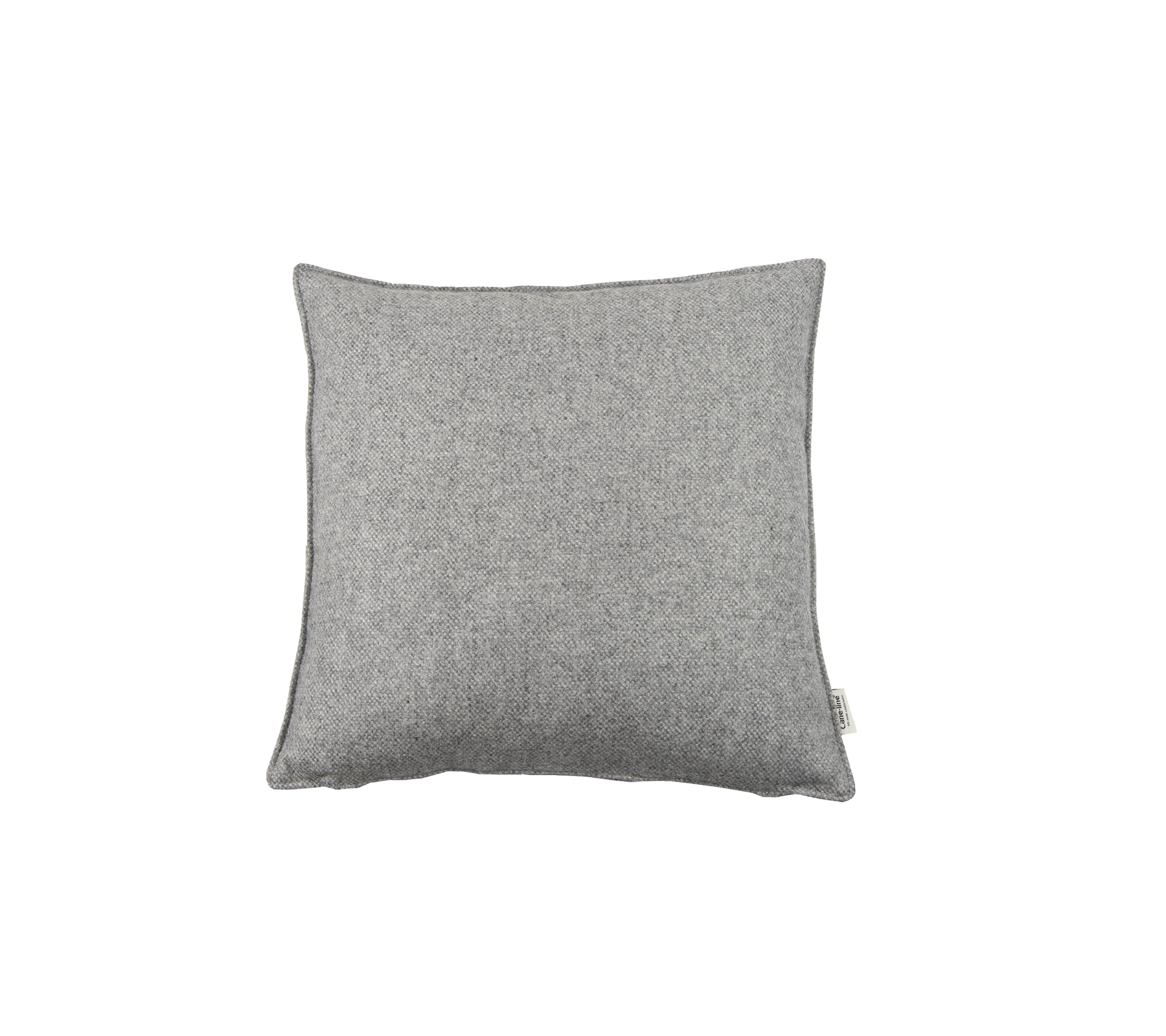 Gray square cushion with a textured fabric finish, ideal for adding comfort and style to your space.