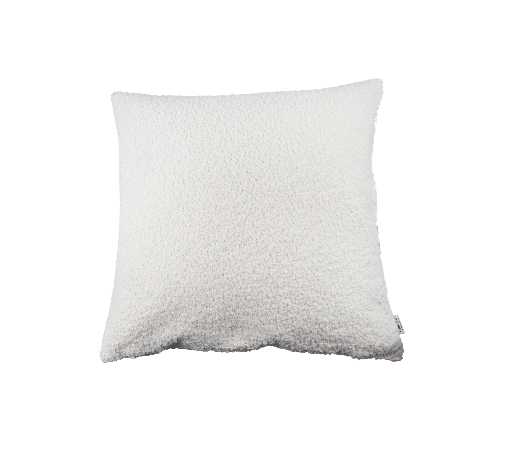 Soft, fluffy white cushion with a textured surface, perfect for adding comfort and style to any space.